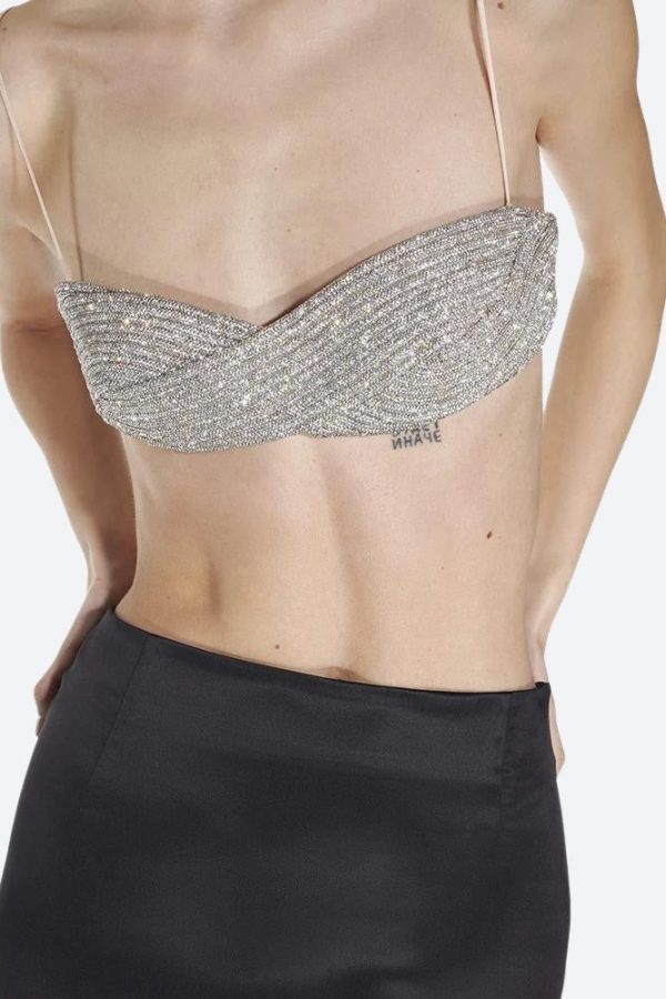 Sparkle Rhinestone Bra Crop Top