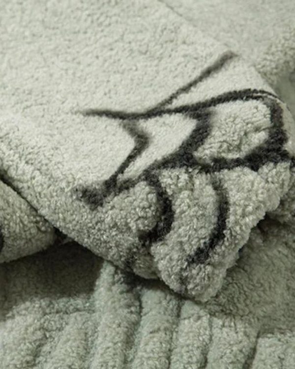 Spider Full Zip-Up Teddy Hoodie Jacket