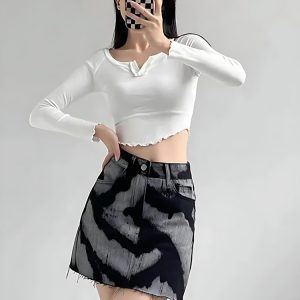 Spray Paint Distressed Mini Skirt