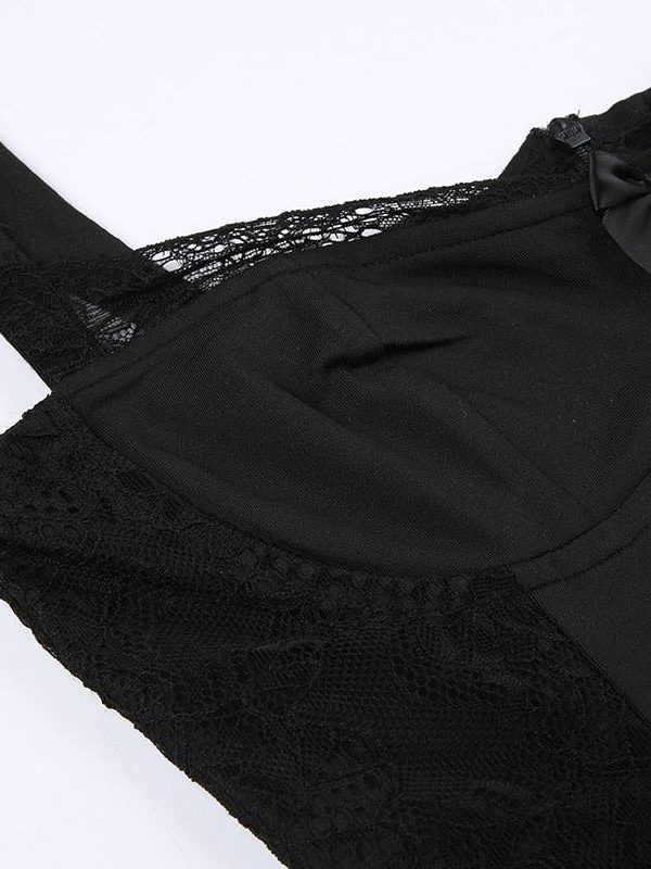 Square Neck Lace Mini Dress