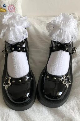Star Buckled Platform Mary Jane Shoes