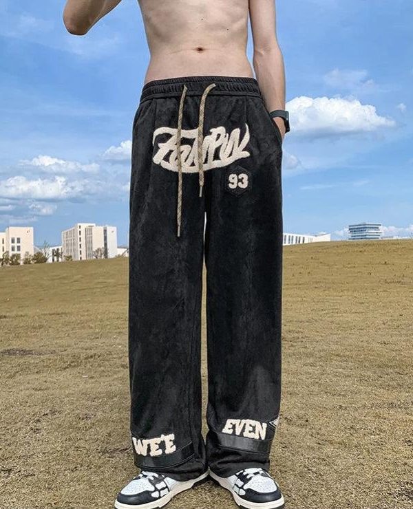 Star Patchwork Wide Leg Sweatpants