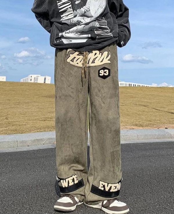 Star Patchwork Wide Leg Sweatpants