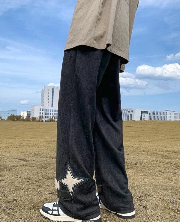 Star Patchwork Wide Leg Sweatpants