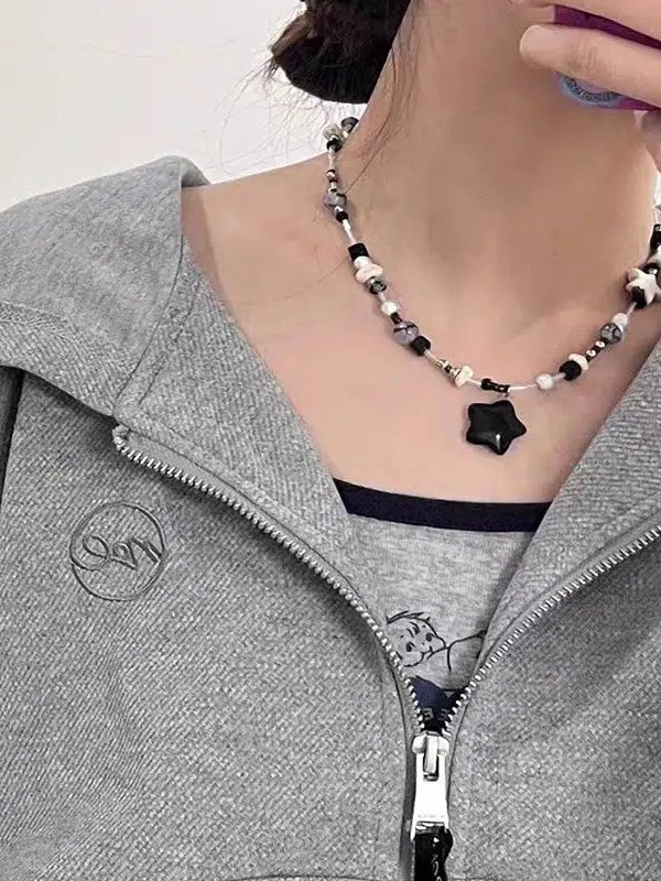 Star Pendant Beaded Necklace