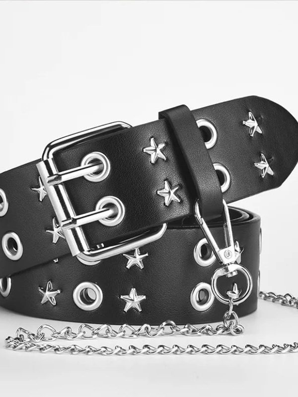 Star Studded Belt with Chain
