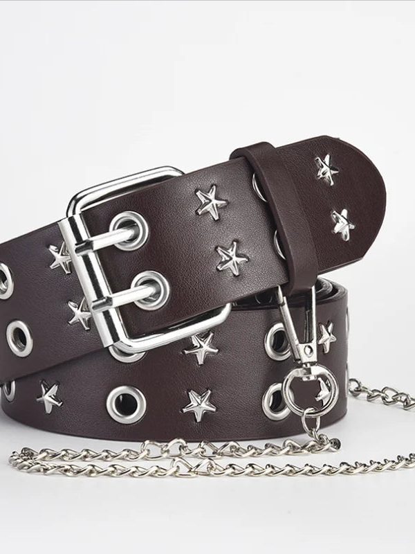 Star Studded Belt with Chain
