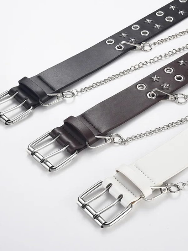 Star Studded Belt with Chain