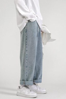 Straight Leg Mid Rise Baggy Jeans