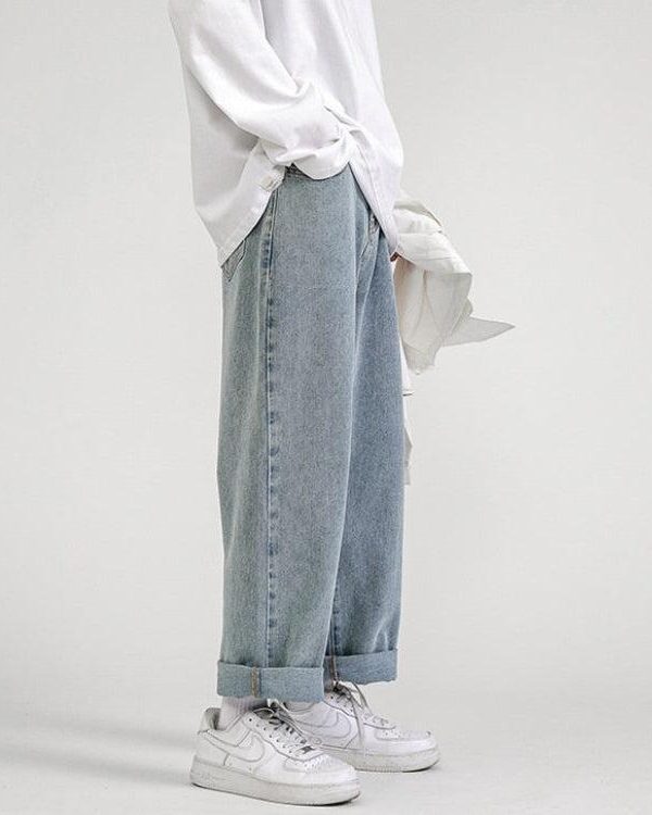Straight Leg Mid Rise Baggy Jeans