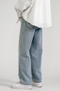Straight Leg Mid Rise Baggy Jeans
