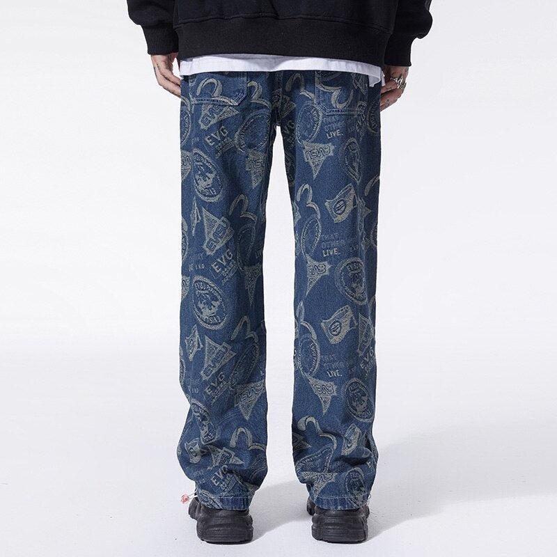 Straight Leg Printed Jeans Straight Leg Printed Jeans