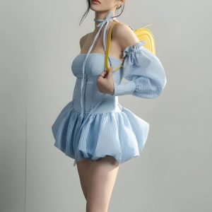 Strapless Bubble Mini Dress