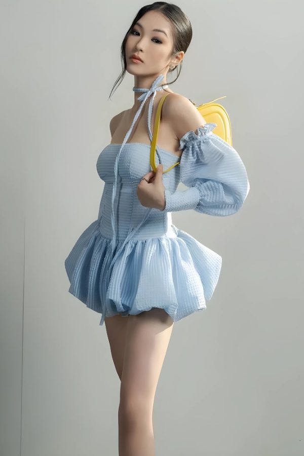 Strapless Bubble Mini Dress