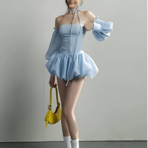 Strapless Bubble Mini Dress