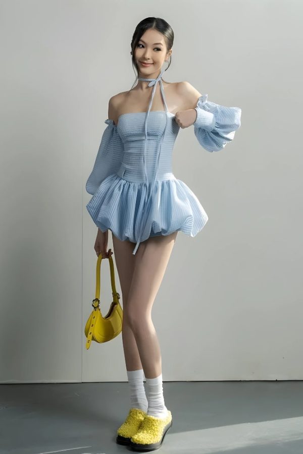 Strapless Bubble Mini Dress