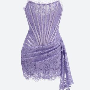 Strapless Lace Mini Dress