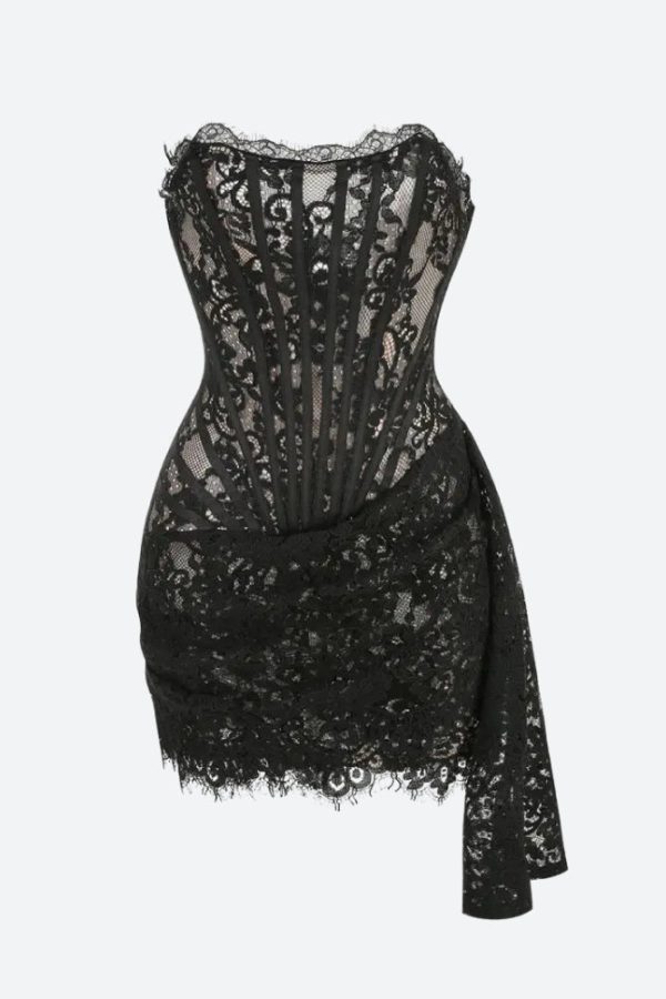 Strapless Lace Mini Dress