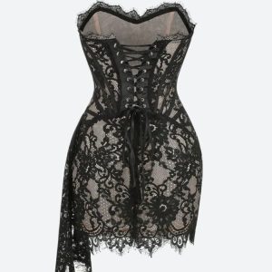 Strapless Lace Mini Dress
