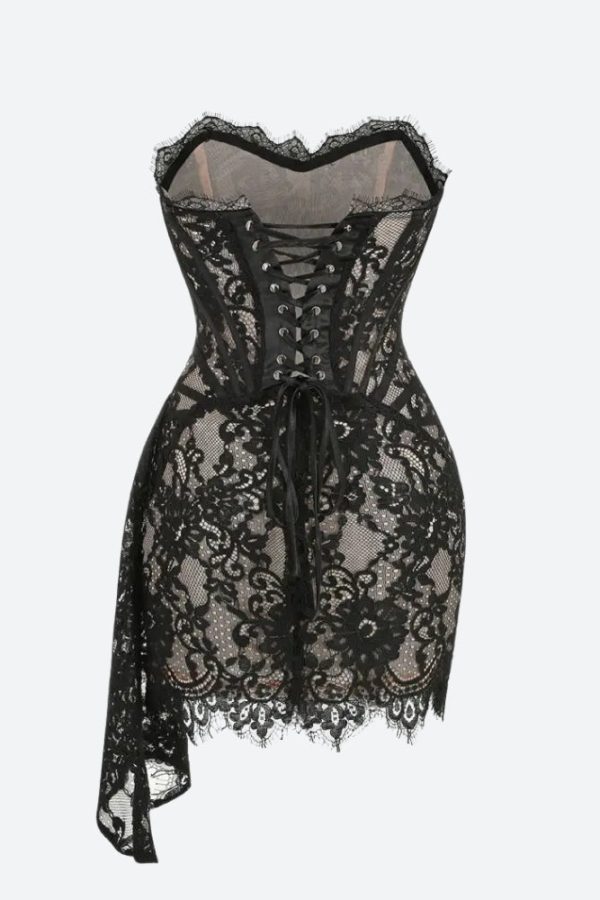 Strapless Lace Mini Dress