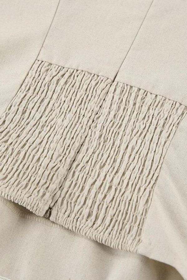 Strapless Linen Midi Dress