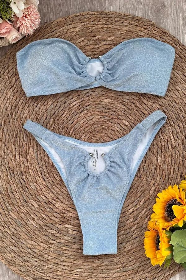 Strapless Pierced Bikini Set