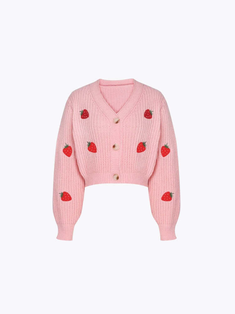 Strawberry Knit Cardigan