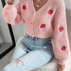 Strawberry Knit Cardigan