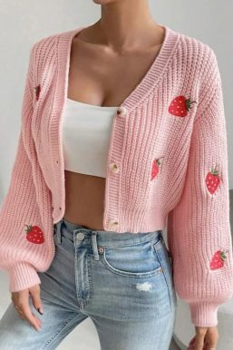 Strawberry Knit Cardigan