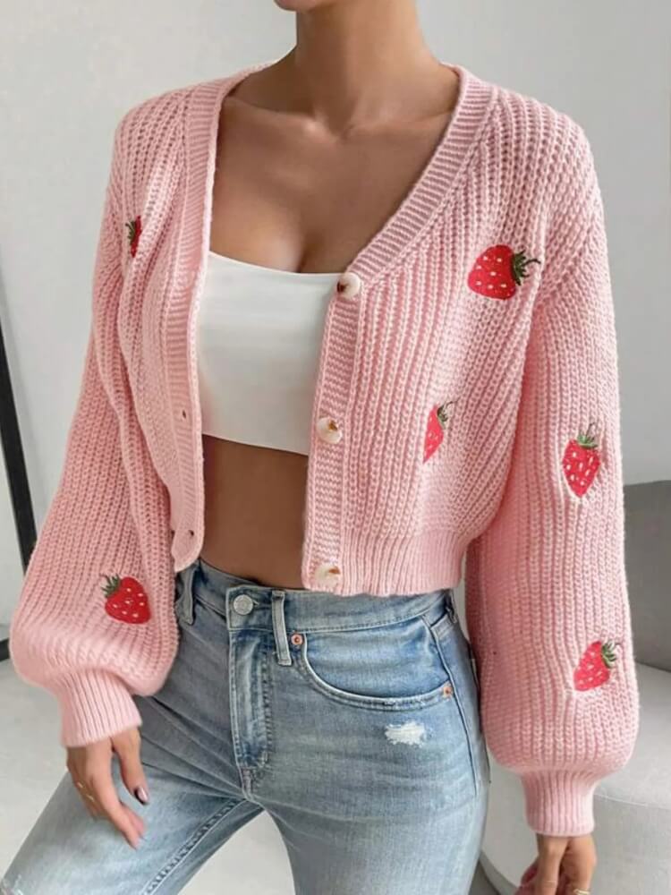 Strawberry Knit Cardigan