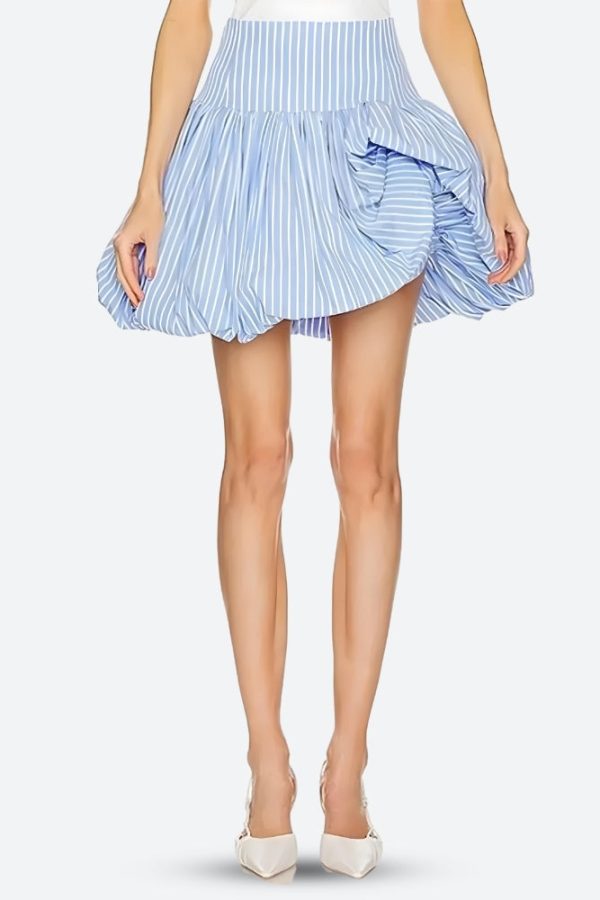 Striped Bubble Mini Skirt