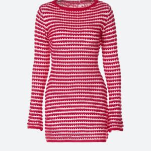 Striped Knitted Mini Dress
