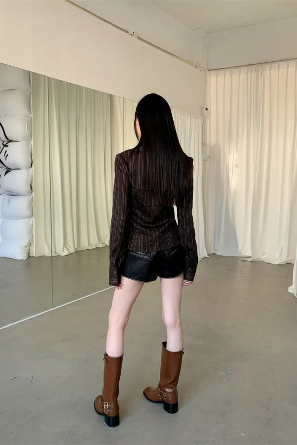 Striped Neck Tie Shirt