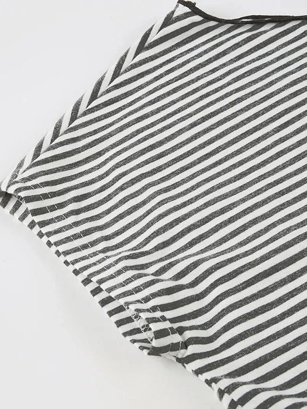 Striped Neck Tie Top