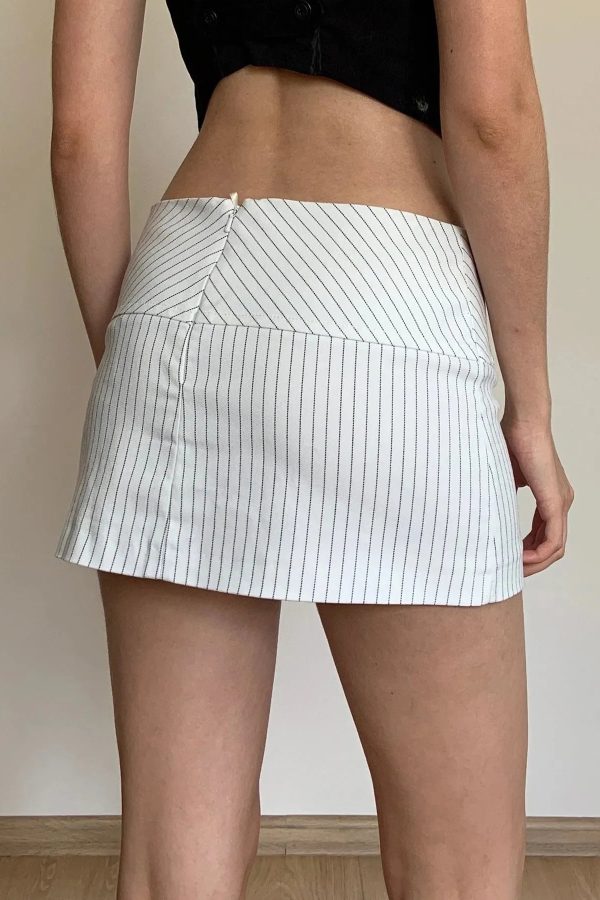 Striped Office Mini Skirt