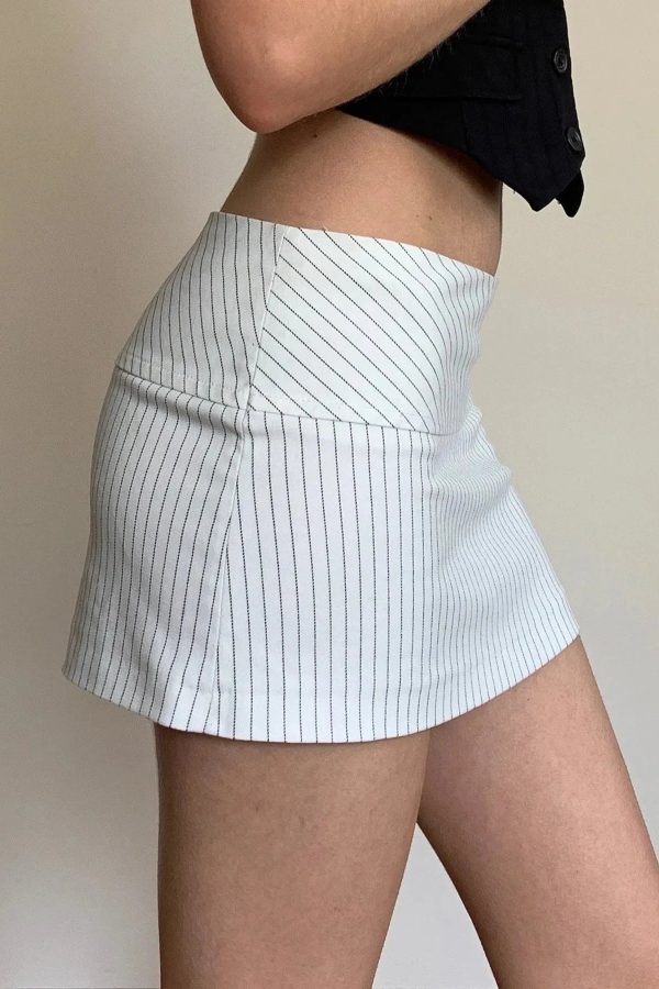Striped Office Mini Skirt