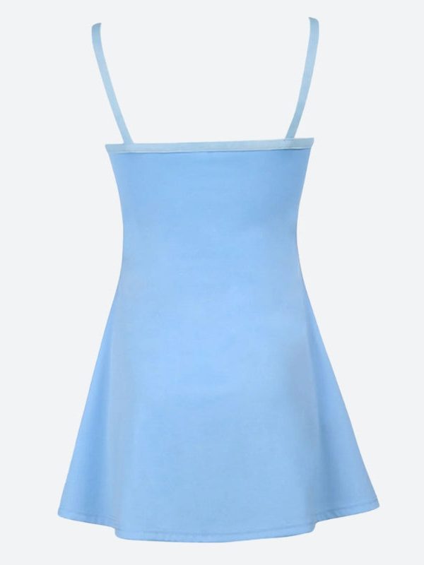 Striped Patch Satin Mini Dress