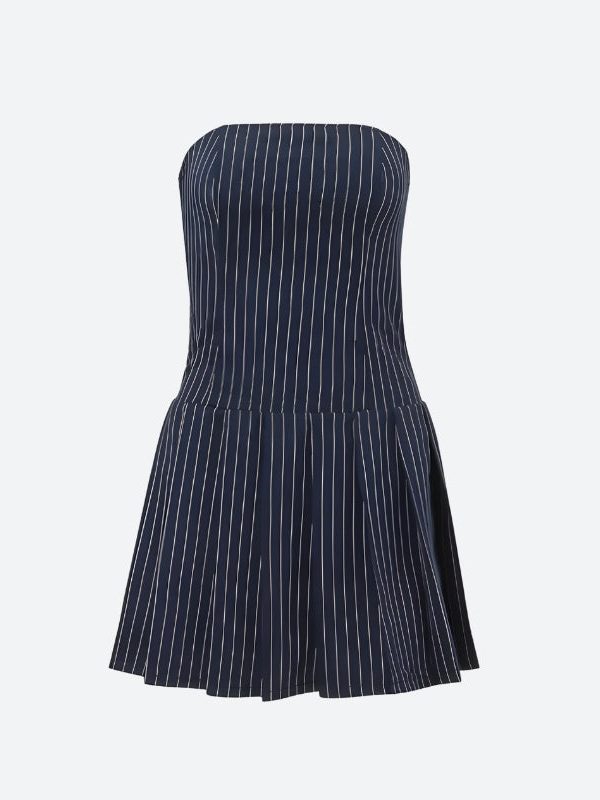 Striped Strapless Mini Dress