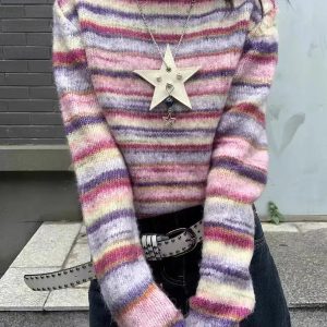 Striped Turtleneck Sweater