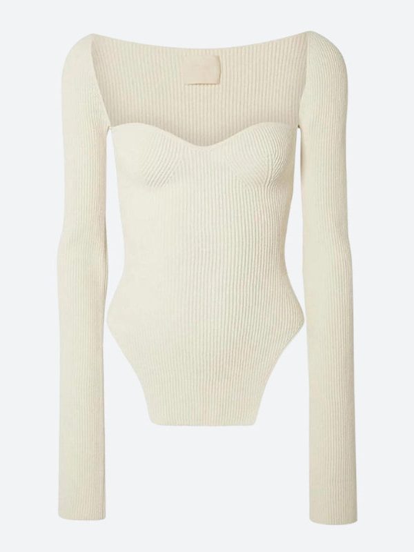 Sweetheart Neckline Knitted Top