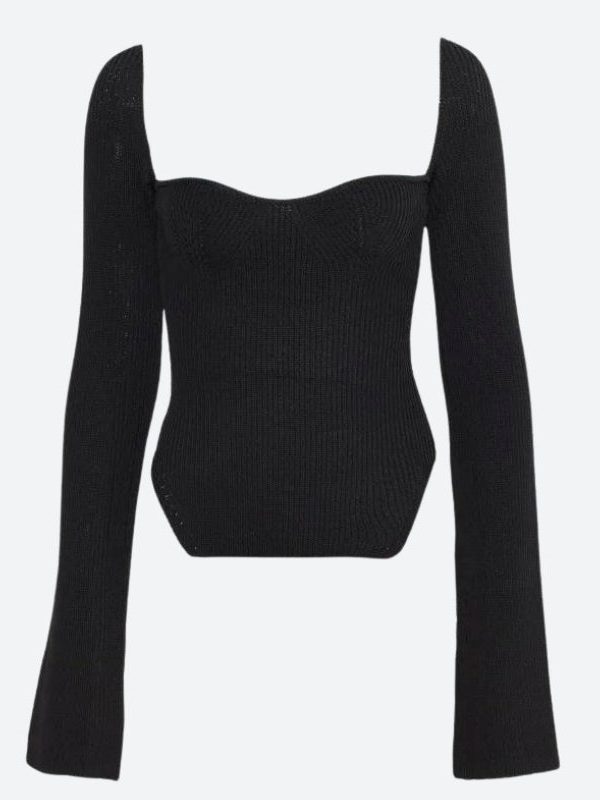 Sweetheart Neckline Knitted Top