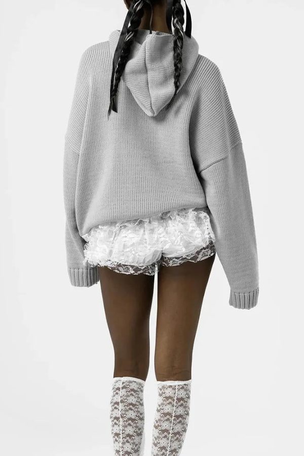 Tall Embroidered Knitted Hoodie