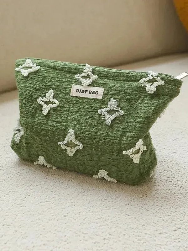 Tasseled Star Embroidered Makeup Bag