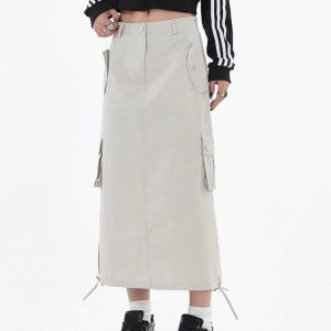 Tech Parachute Maxi Skirt