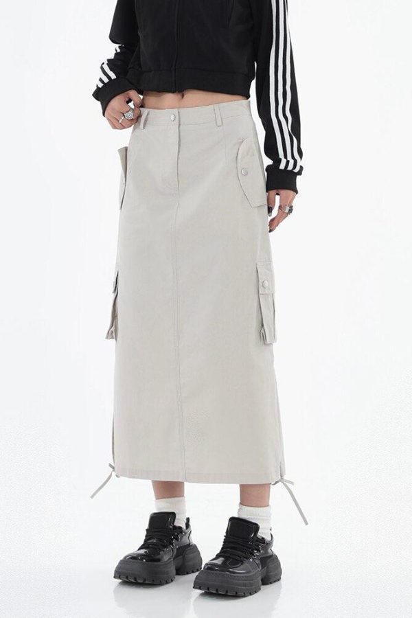 Tech Parachute Maxi Skirt