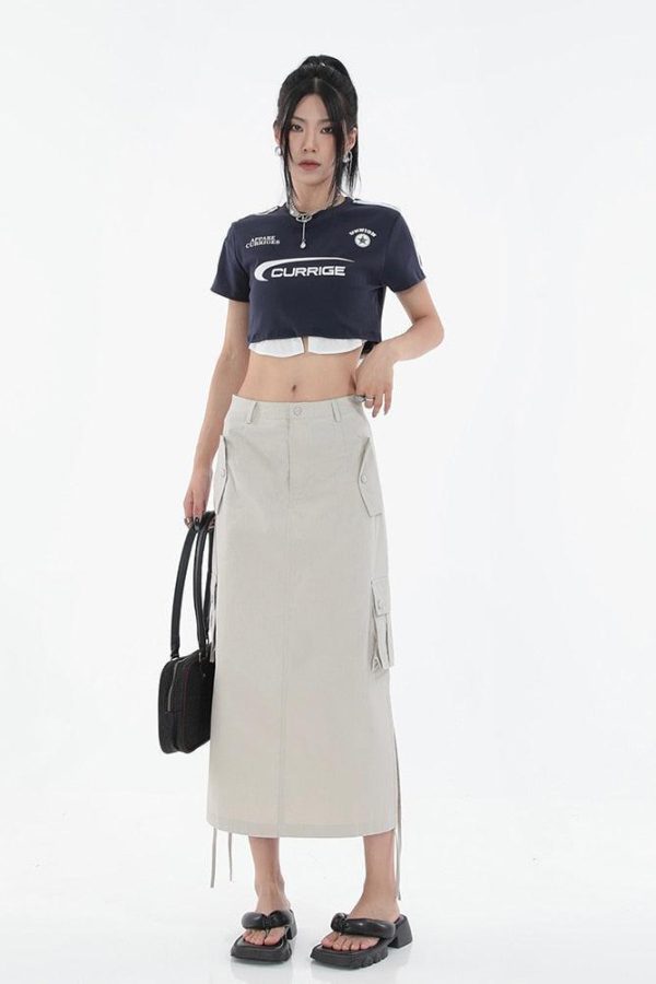 Tech Parachute Maxi Skirt