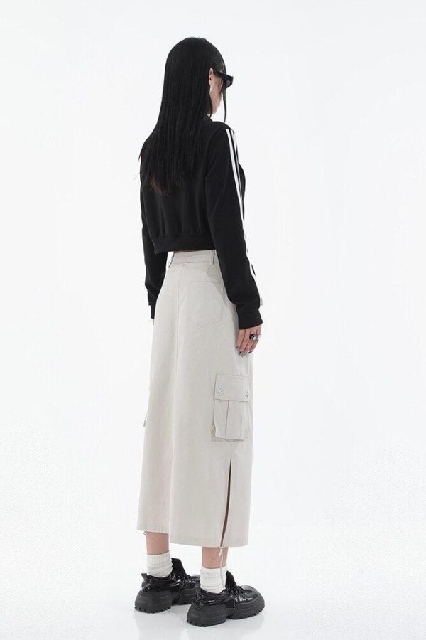 Tech Parachute Maxi Skirt