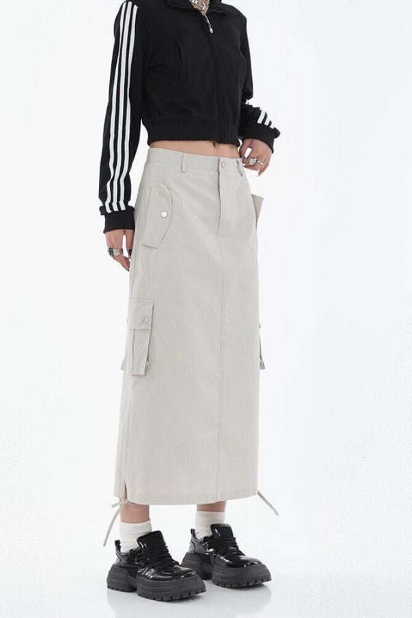 Tech Parachute Maxi Skirt