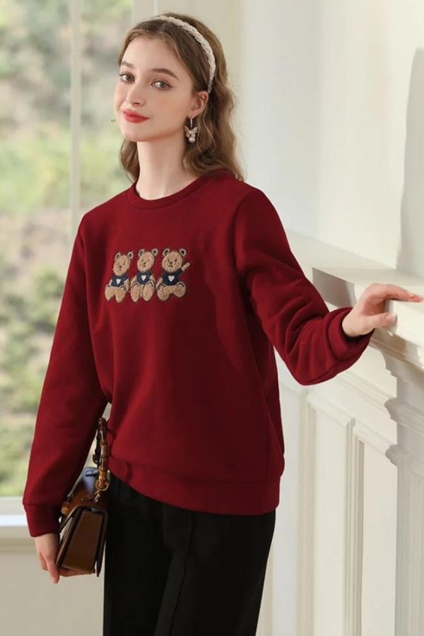 Teddy Bears Embroidered Sweatshirt