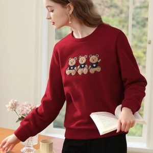 Teddy Bears Embroidered Sweatshirt